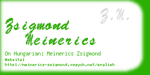 zsigmond meinerics business card